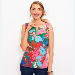 RSVP by Talbot Sleeveless Floral Print Tank Top with size zip